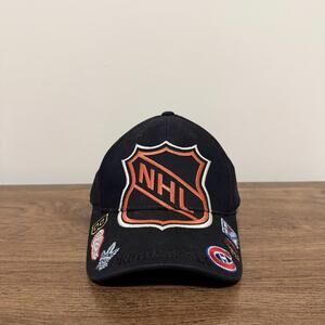Vintage American Needle Original 6 Raglin Hat Cap Black One Size NHL Hockey Logo